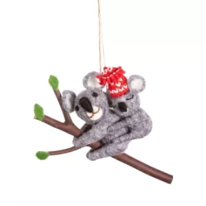 Image of Koala with Baby Felt Decoration
