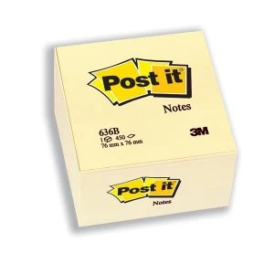 Image of Post it Cube Sticky Notes Yellow 450 Sheets