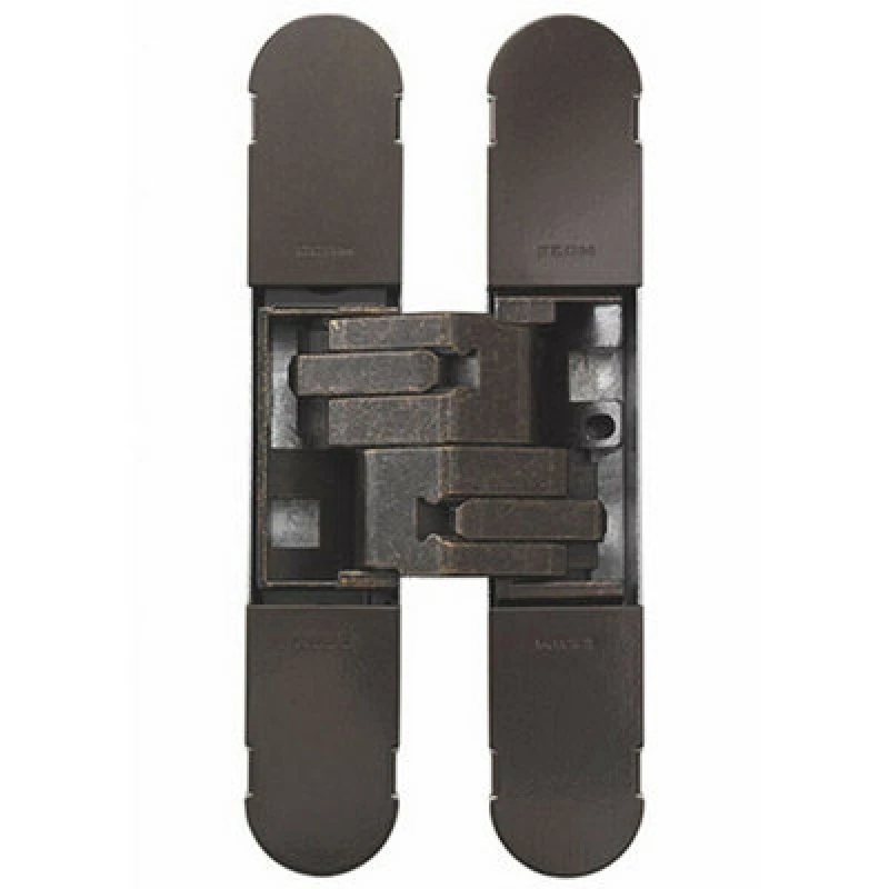 Image of Loops 100 x 22mm Adjustable Medium Duty Concealed Hinge Brass Bronzed Internal Door Metallics