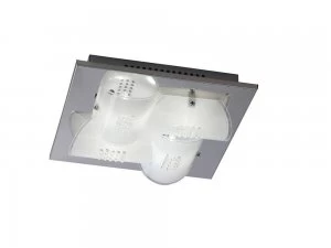 Image of Ceiling 4 Light Polished Chrome, Glass, Crystal