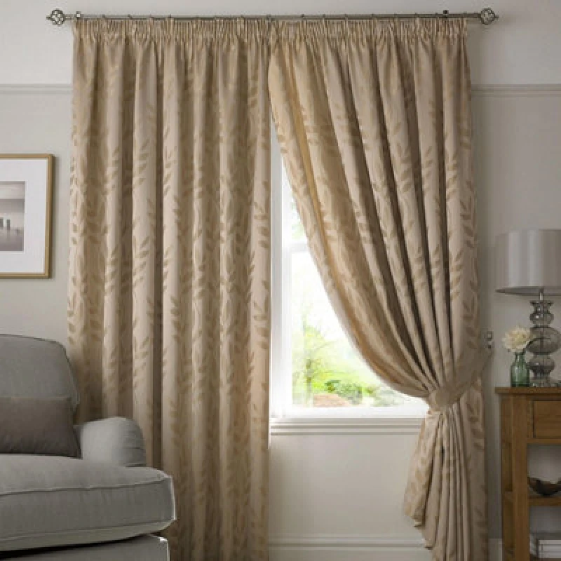 Image of Tivoli Lined Ready Made Pencil Pleat Curtains Latte