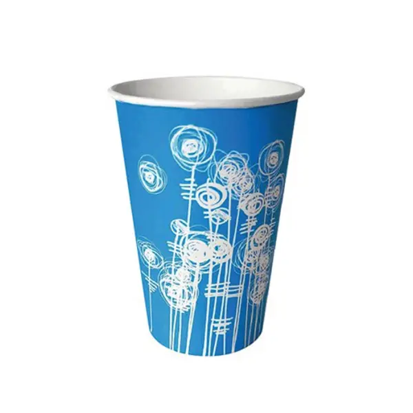 Image of Unbranded Aqua Swirl 7oz Paper Water Cup (Pack of 100) HVSWPA07A HVSWPA07A