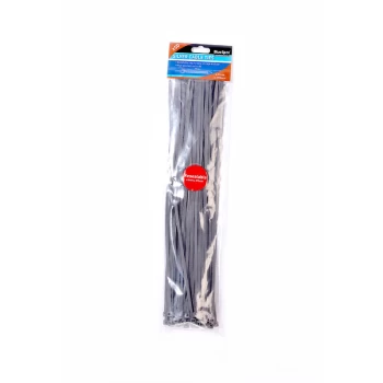 Image of Bluespot - 40061 50 Piece 4.8mm X 370mm Silver Cable Ties