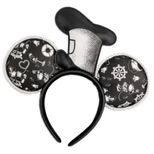 Image of Loungefly Disney Steamboat Willie Applique Hat Rope Piping Ears Headband