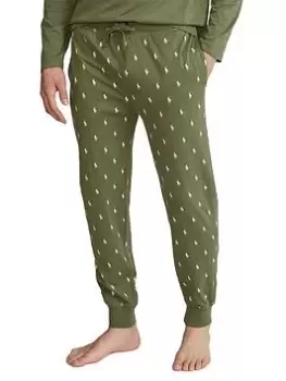 Image of Polo Ralph Lauren All Over Pp Lounge Pants, Army Olive Size M Men