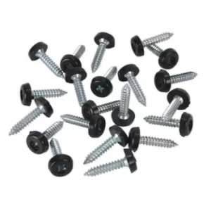 Image of Number Plate Screw Plastic Enclosed Head 4.8 X 24MM Black Pack of 50