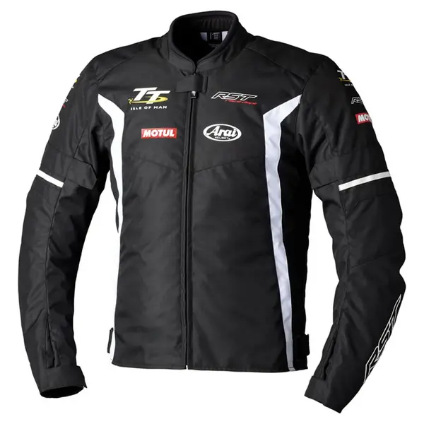 Image of RST IOM TT Team Evo CE Textile Jacket Men Black White Size 42