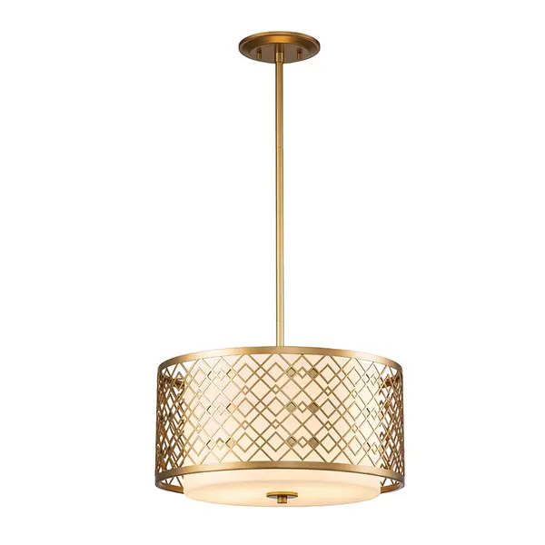 Image of Elstead Elstead Ziggy Large Glass Ceiling Pendant Light - Gold