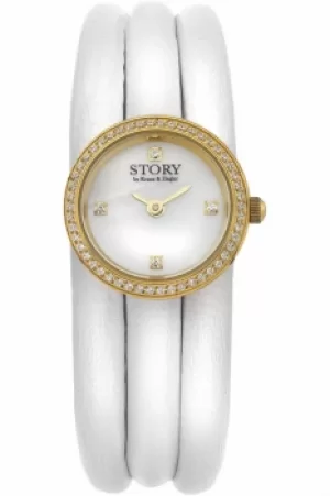 Image of Ladies Story Watch White Lambskin Watch 1904516-57