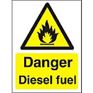 Image of Warning Sign Diesel Fuel Plastic 40 x 30 cm