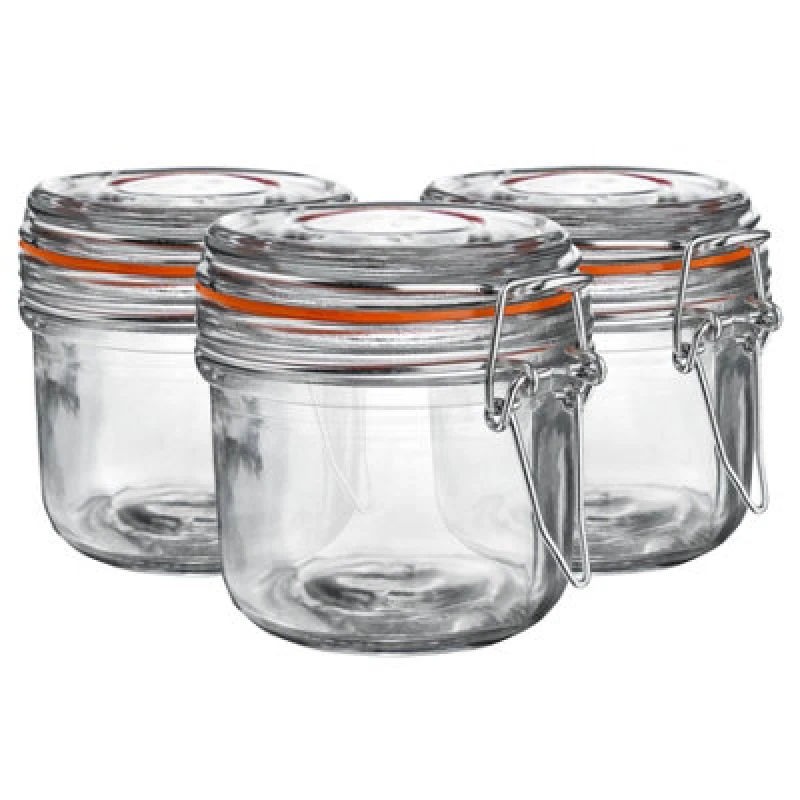 Image of Argon Tableware Glass Storage Jars - 200ml - Pack of 3 Orange