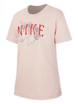 Image of Nike Sportswear Girls Unicorn Logo T-Shirt - Pink
