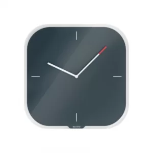 Image of Cosy Silent Glass Wall Clock Velvet Grey