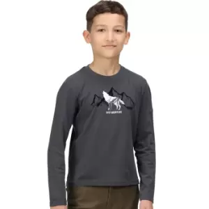 Image of Regatta Boys Wenbie Ii Organic Cotton Long Sleeve T Shirt 7-8 Years - Chest 63-67cm (Height 122-128cm)