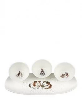Image of Royal Worcester Wrendale Guinea Pigs 3 Bowl & Tray Set