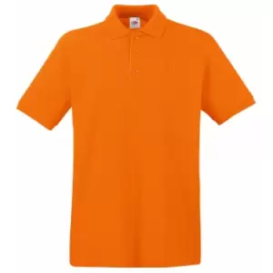 Image of Fruit Of The Loom Premium Mens Short Sleeve Polo Shirt (2XL) (Orange)