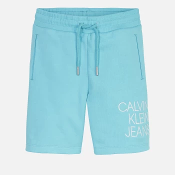 Image of Calvin Klein Jeans Girls Hybrid Logo Jogger Shorts - Bright Sky - 10 Years