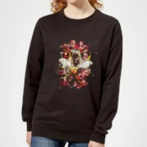 Image of Avengers Endgame Distressed Thanos Womens Sweatshirt - Black