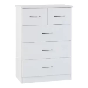 Image of Nevada White 5 Drawer Chest White
