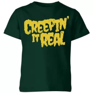 Image of Creepin it Real Kids T-Shirt - Forest Green - 5-6 Years