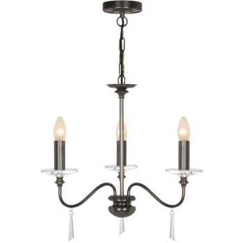 Image of Elstead - Finsbury Park 3 Light Chandelier, Old Bronze