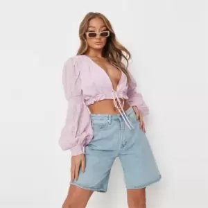 Image of Missguided Tall Brodie Top - Purple
