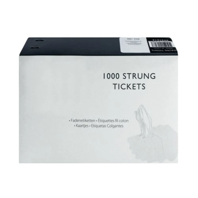 Image of Value Strung Ticket 37 x 24mm White (1000 Pack) KF01618