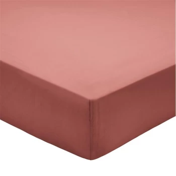 Image of Bedeck of Belfast Bedeck of Belfast 200TC Pima Plain Dye Fitted Sheet - MARSALA
