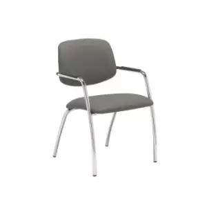 Image of Dams MTO Tuba Chrome 4 Leg Frame Conference Chair with Half Upholstered Back - T