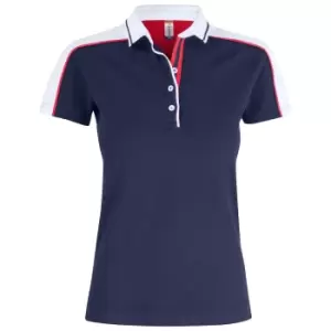 Image of Clique Womens/Ladies Pittsford Polo Shirt (S) (Dark Navy/White)