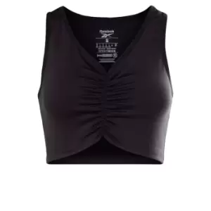 Image of Reebok Studio Ruched Cropped Tank Top Womens - Black