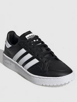 Image of Adidas Originals Team Court Junior Trainers - Black/White