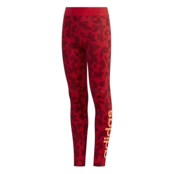 Image of adidas Girls Workout Climalite Xperior Leggings - Red