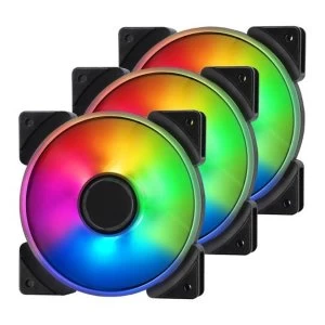 Image of Fractal Design Prisma AL-12/PWM 12cm ARGB Case Fans x3, 7 Blades, Long Life Sleeve Bearing, 500-2000 RPM