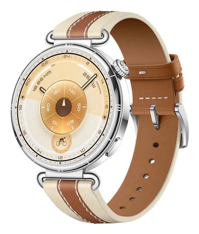 Image of Huawei Watch GT 6 - Silver with Brown Composite Leather Strap, 41 mm, Brown,Silver/Grey 6942103168222