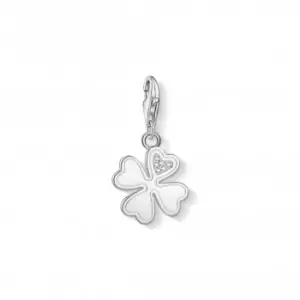 Image of Sterling Silver Zirconia White Clover Charm 1733-051-14
