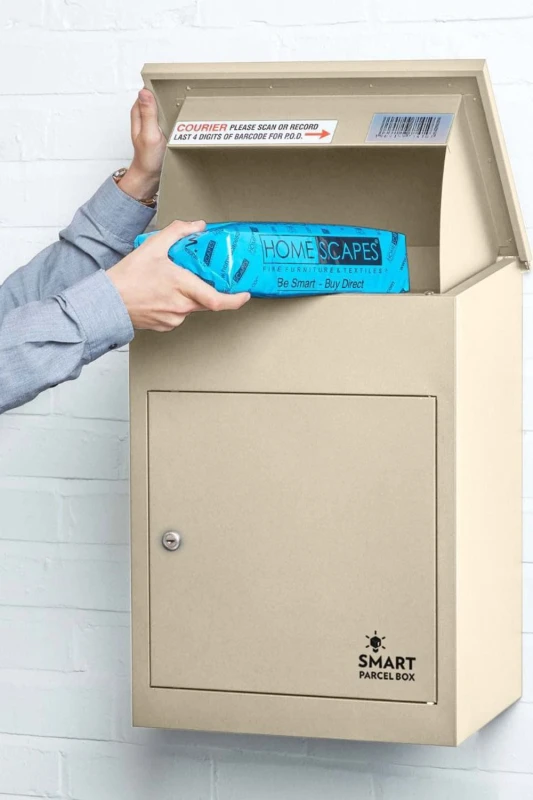 Image of Homescapes Smart Parcel Box Medium Front Access Cream