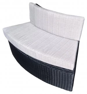 Image of Rattan Love Seat with Cushion.