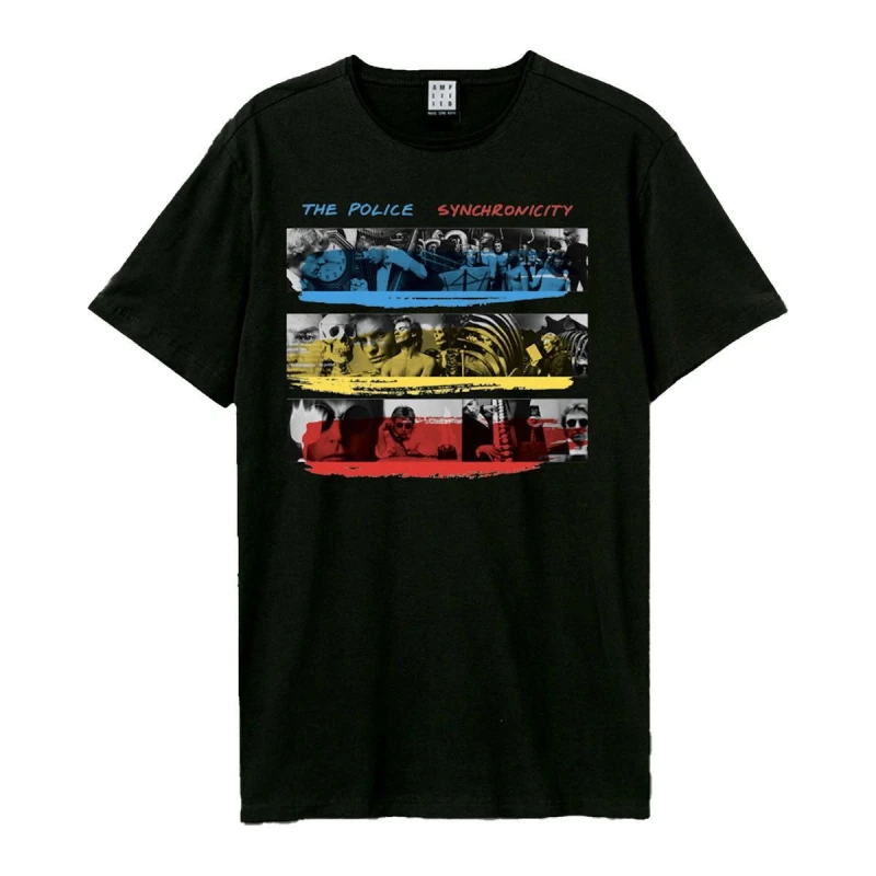 Image of Amplified Amplified Men Synchronicity The Police T-Shirt in Black Size: X-Small Black XS Male 5063852066384