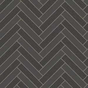 Image of Holden Decor Cerros Tile Black Wallpaper - 10.05 m x 53 cm
