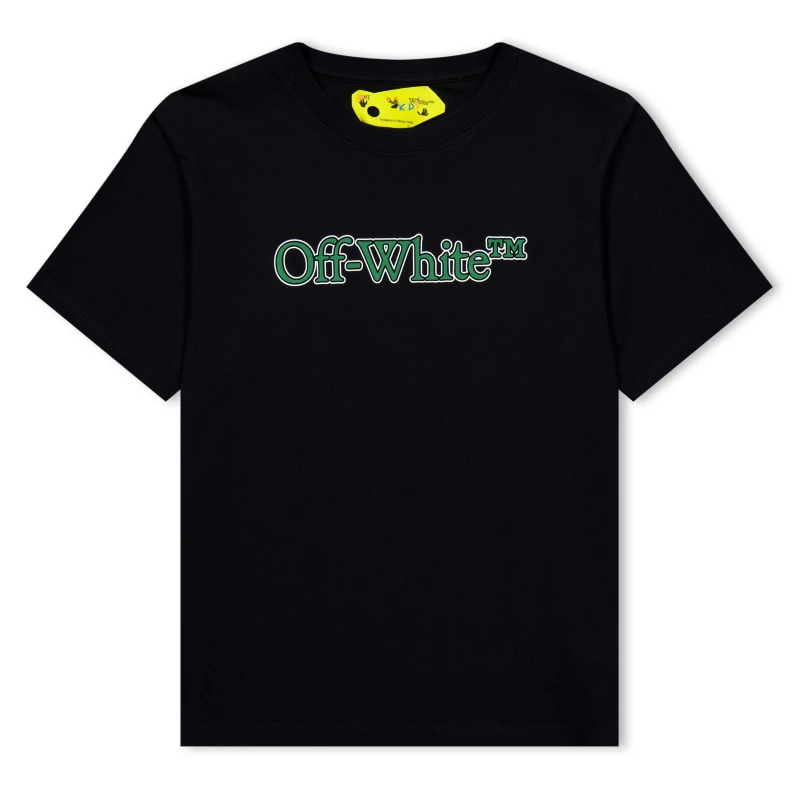 Image of Off White Kids Bookish T-Shirt Black Green male 6 Yrs