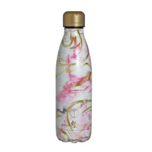 Image of Beau and Elliot Quartz 500ml Stainless Steel Insulated Drinks Bottle White, Pink and Olive