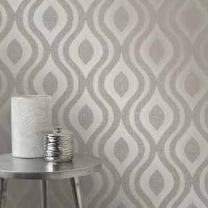 Image of Fine Decor Fine Decor Quartz Geometric Wallpaper - Pewter