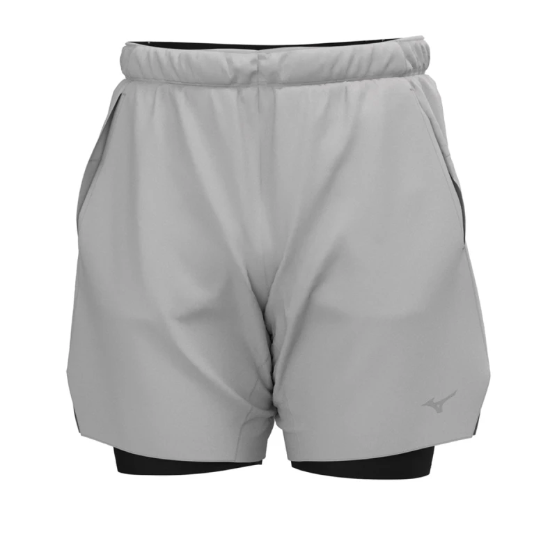Image of Mizuno Mizuno Core 7.5 2in1 Short Mens Vapor Silver - Grey / XL