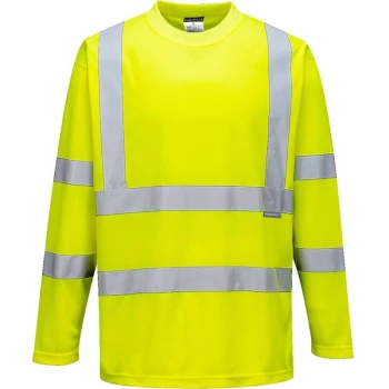 Image of S178YERL - sz L Hi-Vis Long Sleeved T-Shirt - S178 Yellow - Portwest
