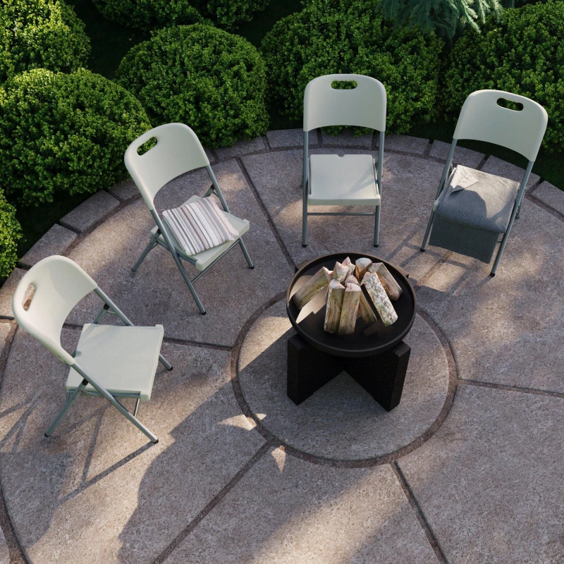 Image of Lassic Home Vida Set of 4 Outdoor Indoor Folding Chairs White unisex Set of 4