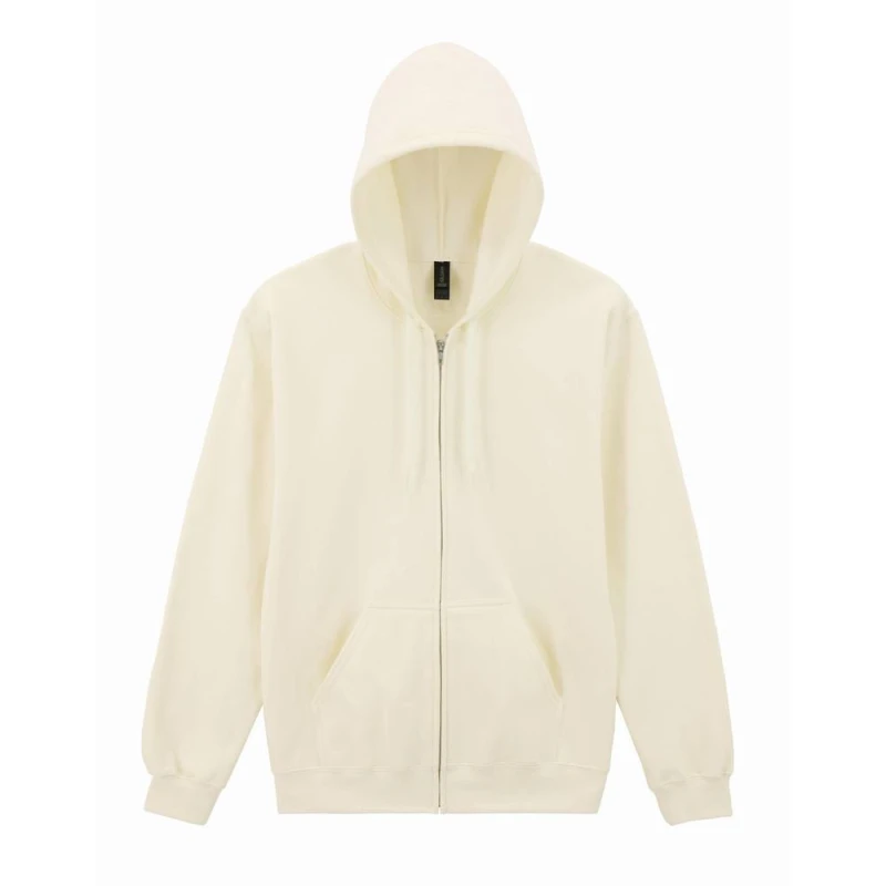 Image of Gildan Mens Softstyle Fleece Midweight Full Zip Hoodie in Off-White Size: Small Off-White Male S