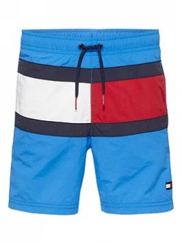 Image of Tommy Hilfiger Boys Flag Swim Shorts - Blue, Size Age: 8-10 Years