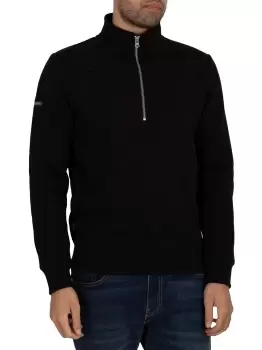 Image of Vintage Logo Embroidered Henley Sweatshirt