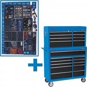 Image of Draper Mechanics Megakit Roller Cabinet, Top Chest and 700 Piece Tool Kit